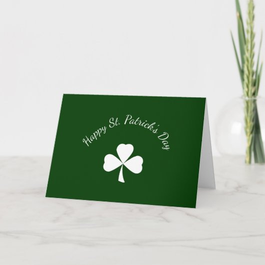 St. Patrick's Day Simple Shamrock Green シーズンカード (正面)