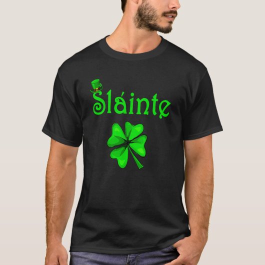 St Patricks Day Slainte Shamrock Saint Irish Men W Tシャツ (正面)