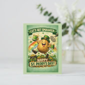 St. Patrick's Day Smashed Spud Funny Greeting Card ポストカード (スタンド正面)