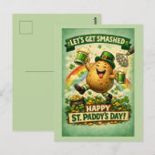 St. Patrick's Day Smashed Spud Funny Greeting Card ポストカード (正面/裏面)