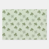St Patricks Day Soft Doodle Shamrocks Pattern ラッピングペーパーシート (正面)