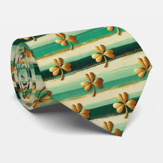 St. Patrick's Day Striped Custom Necktie ネクタイ (ロール)