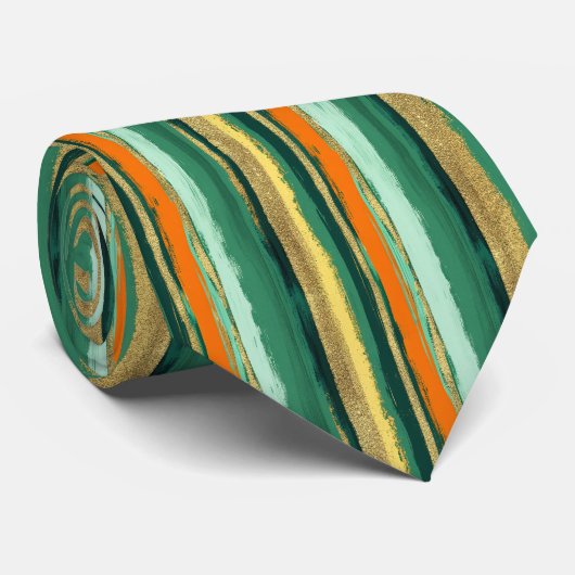 St. Patrick's Day Striped Custom Necktie ネクタイ (ロール)