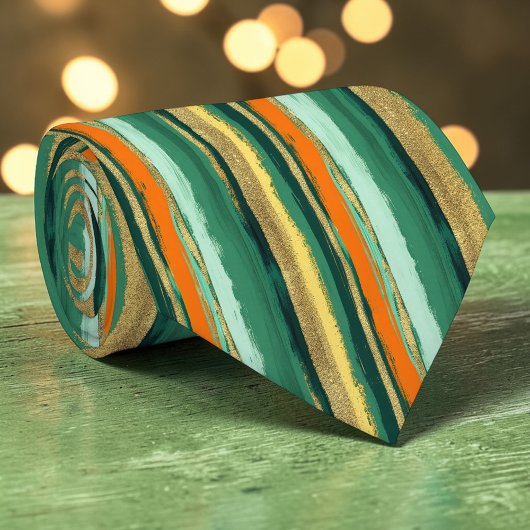 St. Patrick's Day Striped Custom Necktie ネクタイ