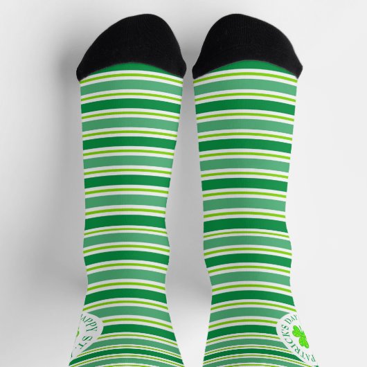 St. Patrick's Day Stripes All-Over-Print Socks ソックス (上部)