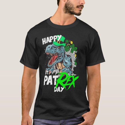 St Patricks Day T-Rex Happy Pat Rex Day Dinosaur Tシャツ (正面)