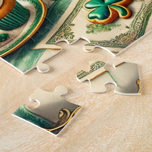 St Patrick's Day Table, Irish Celebration Cupcakes ジグソーパズル (側面)