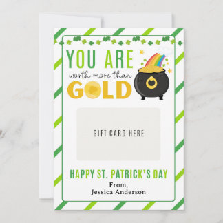St. Patrick's Day Teacher Appreciation Gift Card 招待状