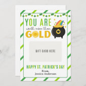 St. Patrick's Day Teacher Appreciation Gift Card 招待状 (正面/裏面)
