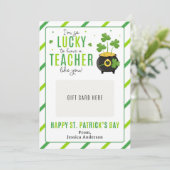 St. Patrick's Day Teacher Appreciation Gift Card 招待状 (スタンド正面)