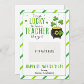 St. Patrick's Day Teacher Appreciation Gift Card 招待状 (正面/裏面)