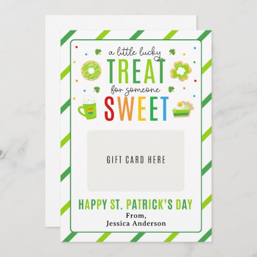 St. Patrick's Day Teacher Appreciation Gift Card 招待状 (正面/裏面)