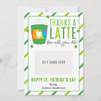 St. Patrick's Day Teacher Coffee Gift Card Holder 招待状