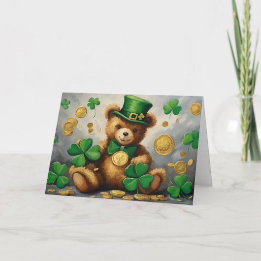 St.Patrick's Day Teddy with Shamrock and Data Coin シーズンカード (正面)