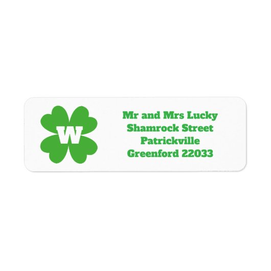 St Patrick's Day Themed Address Label ラベル (正面)