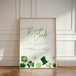 St. Patricks Day themed green Bridal Recipe Card 台座サイン