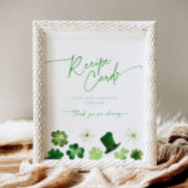 St. Patricks Day themed green Bridal Recipe Card 台座サイン