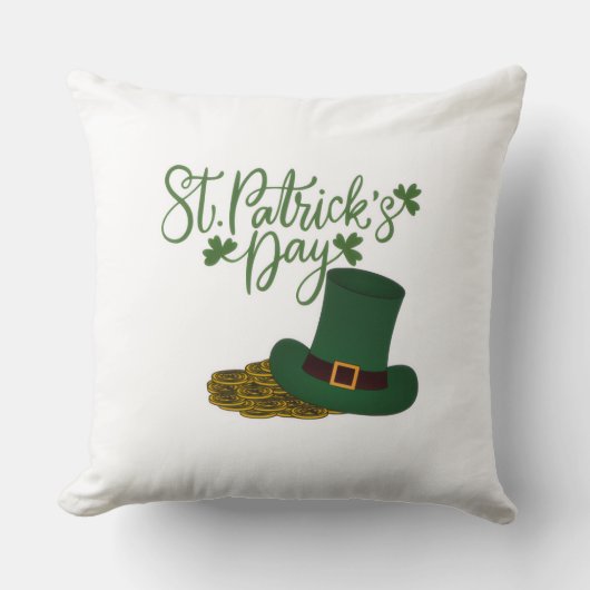 St. Patrick's Day Throw Pillow クッション (正面)