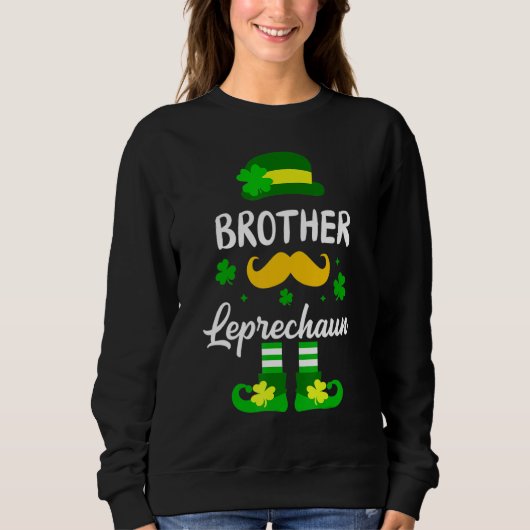 St Patricks Day Toddler Boys Baby Brother Little L スウェットシャツ (正面)