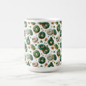 St Patricks Day Watercolor Donut & Shamrock コーヒーマグカップ (中央)