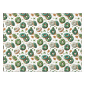 St Patricks Day Watercolor Donut & Shamrock テーブルクロス (正面(横))