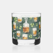 St. Patrick's Day Whiskey and Shamrocks Pattern ウイスキーグラス (裏面)