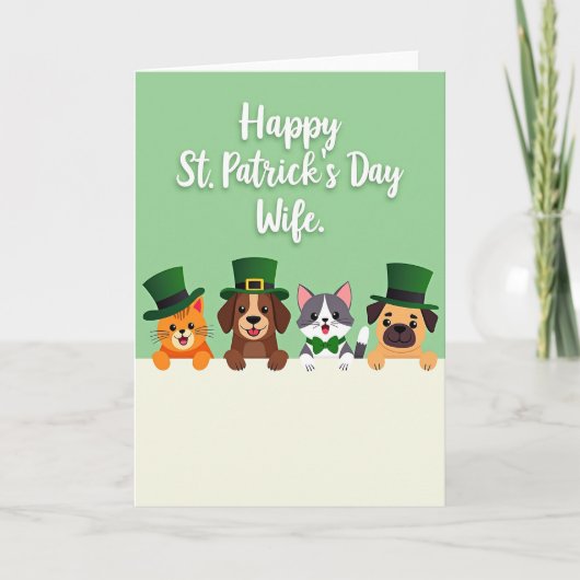 St Patricks Day Wife Animal Card カード (正面)