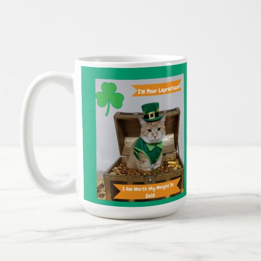 St Patrick's Day with Cat Humor  コーヒーマグカップ (左)