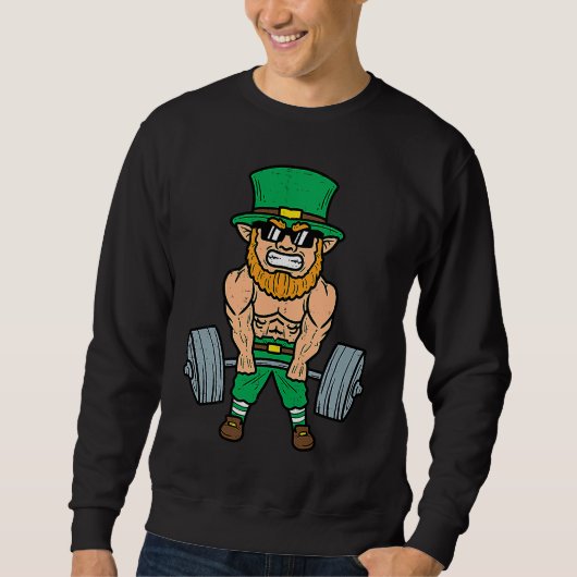 St Patricks Day Workout Weightlifting Saint Paddys スウェットシャツ (正面)