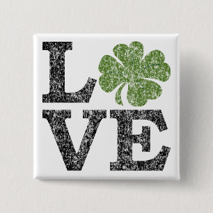 st patricks dayLOVEとシャムロック 缶バッジ