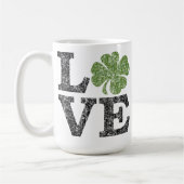 St patricks dayLOVE with shamrock コーヒーマグカップ (左)