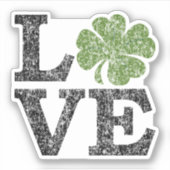 St patricks dayLOVE with shamrock シール (正面)