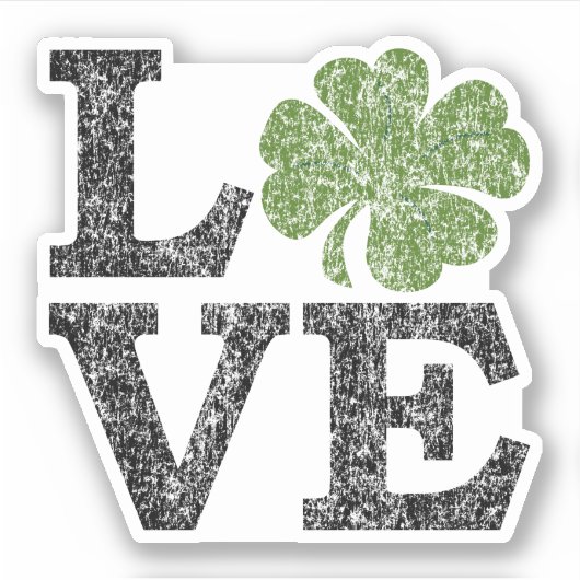 St patricks dayLOVE with shamrock シール (正面)