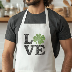 St patricks dayLOVE with shamrock スタンダードエプロン