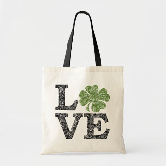 St patricks dayLOVE with shamrock トートバッグ (正面)