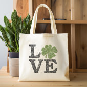 St patricks dayLOVE with shamrock トートバッグ