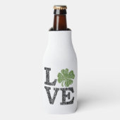 St patricks dayLOVE with shamrock ボトルクーラー (ボトル正面)