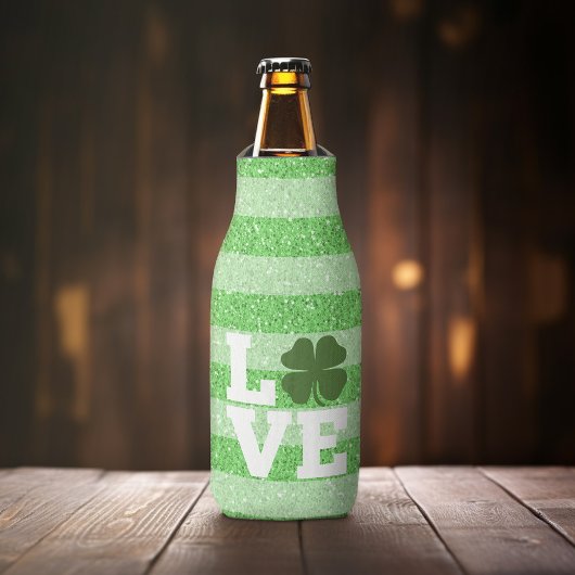 St patricks dayLOVE with shamrock ボトルクーラー