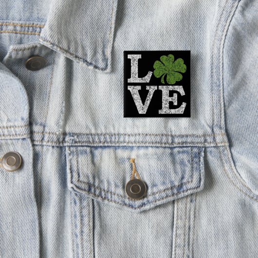 St patricks dayLOVE with shamrock 缶バッジ (インサイチュ)