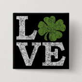 St patricks dayLOVE with shamrock 缶バッジ (正面)