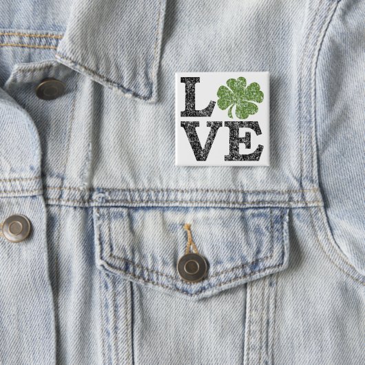 St patricks dayLOVE with shamrock 缶バッジ (インサイチュ)