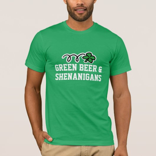 St patricks dayTシャツ |グリーンビール&シェナニガン Tシャツ (正面)