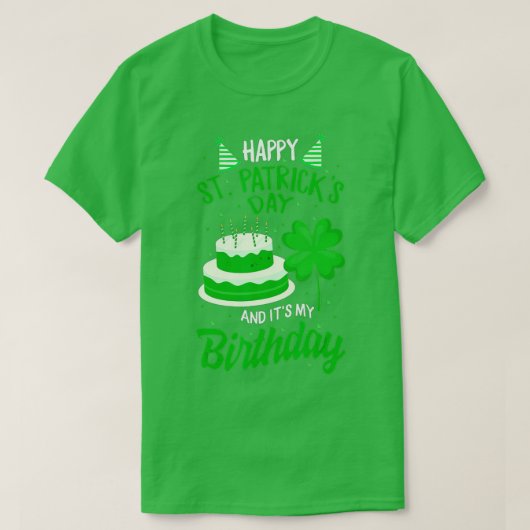 St patricks dayYesイッツマイ誕生日デイハッピーサ Tシャツ (デザイン正面)