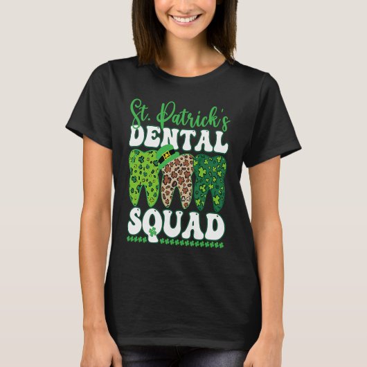 St Patrick's Dental Squad Leopard Tooth For Dentis Tシャツ (正面)