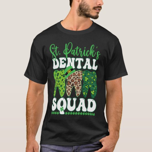 St Patrick's Dental Squad Leopard Tooth For Dentis Tシャツ (正面)