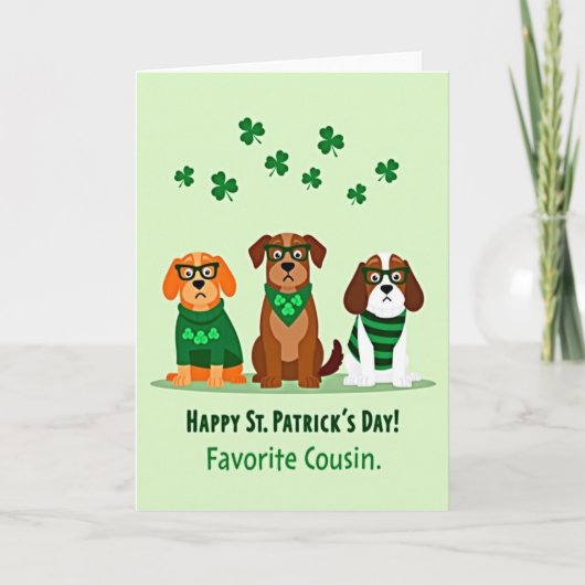 St Patricks Dogs Cousin Card カード (正面)
