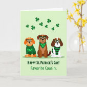 St Patricks Dogs Cousin Card カード (黄色い花)