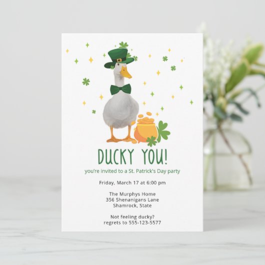 St. Patrick's Ducky You Party Invitation 招待状 (スタンド正面)