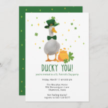 St. Patrick's Ducky You Party Invitation