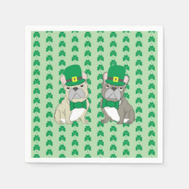 St. Patricks French Bulldogs スタンダードカクテルナプキン